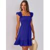 image:imageANRABESS Womens Summer Casual Sleeveless Square Neck Dress 2026 Smocked Ruffle Backless Boho Beach Cute Teen Short SundressRoyal Blue