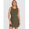 image:imageANRABESS Womens Summer Dresses 2026 Bodycon Sleeveless Romper Skort Twist Waist Night Out Vacation Mini Dress Built in ShortsArmy Green