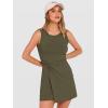 image:imageANRABESS Womens Summer Dresses 2026 Bodycon Sleeveless Romper Skort Twist Waist Night Out Vacation Mini Dress Built in ShortsArmy Green
