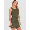 image:imageANRABESS Womens Summer Dresses 2026 Bodycon Sleeveless Romper Skort Twist Waist Night Out Vacation Mini Dress Built in ShortsArmy Green