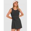 image:imageANRABESS Womens Summer Dresses 2026 Bodycon Sleeveless Romper Skort Twist Waist Night Out Vacation Mini Dress Built in ShortsDeep Gray