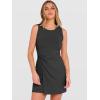 image:imageANRABESS Womens Summer Dresses 2026 Bodycon Sleeveless Romper Skort Twist Waist Night Out Vacation Mini Dress Built in ShortsDeep Gray