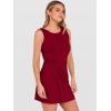 image:imageANRABESS Womens Summer Dresses 2026 Bodycon Sleeveless Romper Skort Twist Waist Night Out Vacation Mini Dress Built in ShortsDeep Red