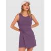 image:imageANRABESS Womens Summer Dresses 2026 Bodycon Sleeveless Romper Skort Twist Waist Night Out Vacation Mini Dress Built in ShortsPurple