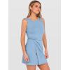 image:imageANRABESS Womens Summer Dresses 2026 Bodycon Sleeveless Romper Skort Twist Waist Night Out Vacation Mini Dress Built in ShortsSky Blue