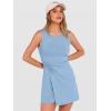 image:imageANRABESS Womens Summer Dresses 2026 Bodycon Sleeveless Romper Skort Twist Waist Night Out Vacation Mini Dress Built in ShortsSky Blue