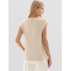 image:imageANRABESS Womens Sweater Vest 2026 Summer Crew Neck Cap Sleeve Tank Tops Business Casual Lightweight Pullover Sweaters ShirtsBeige