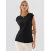 image:imageANRABESS Womens Sweater Vest 2026 Summer Crew Neck Cap Sleeve Tank Tops Business Casual Lightweight Pullover Sweaters ShirtsBlack
