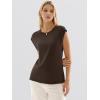 image:imageANRABESS Womens Sweater Vest 2026 Summer Crew Neck Cap Sleeve Tank Tops Business Casual Lightweight Pullover Sweaters ShirtsCoffee