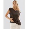 image:imageANRABESS Womens Sweater Vest 2026 Summer Crew Neck Cap Sleeve Tank Tops Business Casual Lightweight Pullover Sweaters ShirtsCoffee
