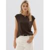 image:imageANRABESS Womens Sweater Vest 2026 Summer Crew Neck Cap Sleeve Tank Tops Business Casual Lightweight Pullover Sweaters ShirtsCoffee