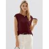image:imageANRABESS Womens Sweater Vest 2026 Summer Crew Neck Cap Sleeve Tank Tops Business Casual Lightweight Pullover Sweaters ShirtsDeep Red