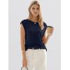 image:imageANRABESS Womens Sweater Vest 2026 Summer Crew Neck Cap Sleeve Tank Tops Business Casual Lightweight Pullover Sweaters ShirtsNavy Blue