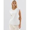 image:imageANRABESS Womens Sweater Vest 2026 Summer Crew Neck Cap Sleeve Tank Tops Business Casual Lightweight Pullover Sweaters ShirtsWhite