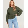 image:imageANRABESS Womens Sweatshirts Crewneck Fleece Oversized Pullover Sweater Spring Winter Cute Tops Teen Girls Preppy Clothes 2026Army Green