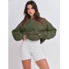 image:imageANRABESS Womens Sweatshirts Crewneck Fleece Oversized Pullover Sweater Spring Winter Cute Tops Teen Girls Preppy Clothes 2026Army Green