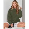 image:imageANRABESS Womens Sweatshirts Crewneck Fleece Oversized Pullover Sweater Spring Winter Cute Tops Teen Girls Preppy Clothes 2026Army Green