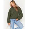 image:imageANRABESS Womens Sweatshirts Crewneck Fleece Oversized Pullover Sweater Spring Winter Cute Tops Teen Girls Preppy Clothes 2026Army Green