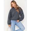 image:imageANRABESS Womens Sweatshirts Crewneck Fleece Oversized Pullover Sweater Spring Winter Cute Tops Teen Girls Preppy Clothes 2026Deep Gray