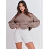 image:imageANRABESS Womens Sweatshirts Crewneck Fleece Oversized Pullover Sweater Spring Winter Cute Tops Teen Girls Preppy Clothes 2026Gray Khaki
