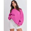 image:imageANRABESS Womens Sweatshirts Crewneck Fleece Oversized Pullover Sweater Spring Winter Cute Tops Teen Girls Preppy Clothes 2026Hot Pink