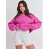 image:imageANRABESS Womens Sweatshirts Crewneck Fleece Oversized Pullover Sweater Spring Winter Cute Tops Teen Girls Preppy Clothes 2026Hot Pink