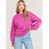 image:imageANRABESS Womens Sweatshirts Crewneck Fleece Oversized Pullover Sweater Spring Winter Cute Tops Teen Girls Preppy Clothes 2026Hot Pink
