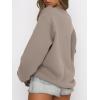 image:imageANRABESS Womens Sweatshirts Crewneck Fleece Oversized Pullover Sweater Spring Winter Cute Tops Teen Girls Preppy Clothes 2026Khaki Brown