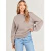 image:imageANRABESS Womens Sweatshirts Crewneck Fleece Oversized Pullover Sweater Spring Winter Cute Tops Teen Girls Preppy Clothes 2026Light Khaki