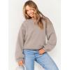 image:imageANRABESS Womens Sweatshirts Crewneck Fleece Oversized Pullover Sweater Spring Winter Cute Tops Teen Girls Preppy Clothes 2026Light Khaki