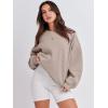image:imageANRABESS Womens Sweatshirts Crewneck Fleece Oversized Pullover Sweater Spring Winter Cute Tops Teen Girls Preppy Clothes 2026Light Khaki