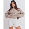 image:imageANRABESS Womens Sweatshirts Crewneck Fleece Oversized Pullover Sweater Spring Winter Cute Tops Teen Girls Preppy Clothes 2026Light Khaki