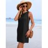 image:imageANRABESS Womens Swimsuit Cover Up 2026 Summer Eyelet Sleeveless Beach Dresses Swimwear Bathing Suit Coverup Vacation ClothesBlack