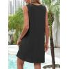 image:imageANRABESS Womens Swimsuit Cover Up 2026 Summer Eyelet Sleeveless Beach Dresses Swimwear Bathing Suit Coverup Vacation ClothesBlack