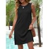 image:imageANRABESS Womens Swimsuit Cover Up 2026 Summer Eyelet Sleeveless Beach Dresses Swimwear Bathing Suit Coverup Vacation ClothesBlack