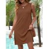 image:imageANRABESS Womens Swimsuit Cover Up 2026 Summer Eyelet Sleeveless Beach Dresses Swimwear Bathing Suit Coverup Vacation ClothesBrown