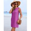 image:imageANRABESS Womens Swimsuit Cover Up 2026 Summer Eyelet Sleeveless Beach Dresses Swimwear Bathing Suit Coverup Vacation ClothesHot Pink