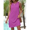 image:imageANRABESS Womens Swimsuit Cover Up 2026 Summer Eyelet Sleeveless Beach Dresses Swimwear Bathing Suit Coverup Vacation ClothesHot Pink