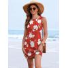 image:imageANRABESS Womens Swimsuit Cover Up 2026 Summer Eyelet Sleeveless Beach Dresses Swimwear Bathing Suit Coverup Vacation ClothesRed White Peonies