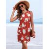 image:imageANRABESS Womens Swimsuit Cover Up 2026 Summer Eyelet Sleeveless Beach Dresses Swimwear Bathing Suit Coverup Vacation ClothesRed White Peonies