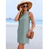 image:imageANRABESS Womens Swimsuit Cover Up 2026 Summer Eyelet Sleeveless Beach Dresses Swimwear Bathing Suit Coverup Vacation ClothesSage Green