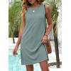 image:imageANRABESS Womens Swimsuit Cover Up 2026 Summer Eyelet Sleeveless Beach Dresses Swimwear Bathing Suit Coverup Vacation ClothesSage Green
