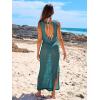 image:imageANRABESS Womens Swimsuit Cover Up Sleeveless Hollow Knit Bikini Swimwear Bathing Suit Coverup Crochet Beach DressCyan