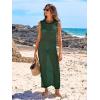 image:imageANRABESS Womens Swimsuit Cover Up Sleeveless Hollow Knit Bikini Swimwear Bathing Suit Coverup Crochet Beach DressDeep Green