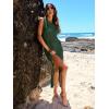 image:imageANRABESS Womens Swimsuit Cover Up Sleeveless Hollow Knit Bikini Swimwear Bathing Suit Coverup Crochet Beach DressDeep Green