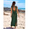 image:imageANRABESS Womens Swimsuit Cover Up Sleeveless Hollow Knit Bikini Swimwear Bathing Suit Coverup Crochet Beach DressDeep Green