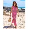 image:imageANRABESS Womens Swimsuit Cover Up Sleeveless Hollow Knit Bikini Swimwear Bathing Suit Coverup Crochet Beach DressHot Pink