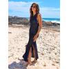 image:imageANRABESS Womens Swimsuit Cover Up Sleeveless Hollow Knit Bikini Swimwear Bathing Suit Coverup Crochet Beach DressNavy Blue
