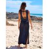 image:imageANRABESS Womens Swimsuit Cover Up Sleeveless Hollow Knit Bikini Swimwear Bathing Suit Coverup Crochet Beach DressNavy Blue