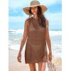 image:imageANRABESS Womens Swimsuit Cover Up Sleeveless Knit 2026 Summer Outfits Swimwear Bathing Suit Coverup Crochet Beach DressBrown